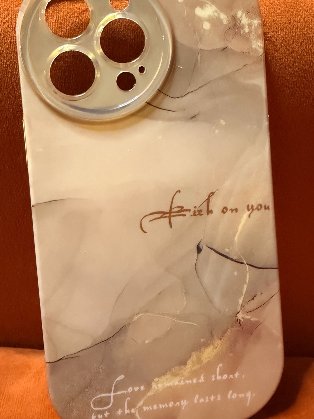 Marble Script Wall Art Phone Case - Beige Cream 'Wish on You'